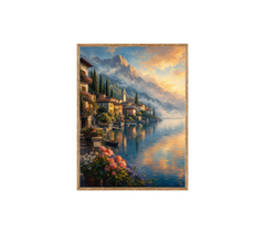 Lake Como Flower Balcony Wall Art Print poster original preview