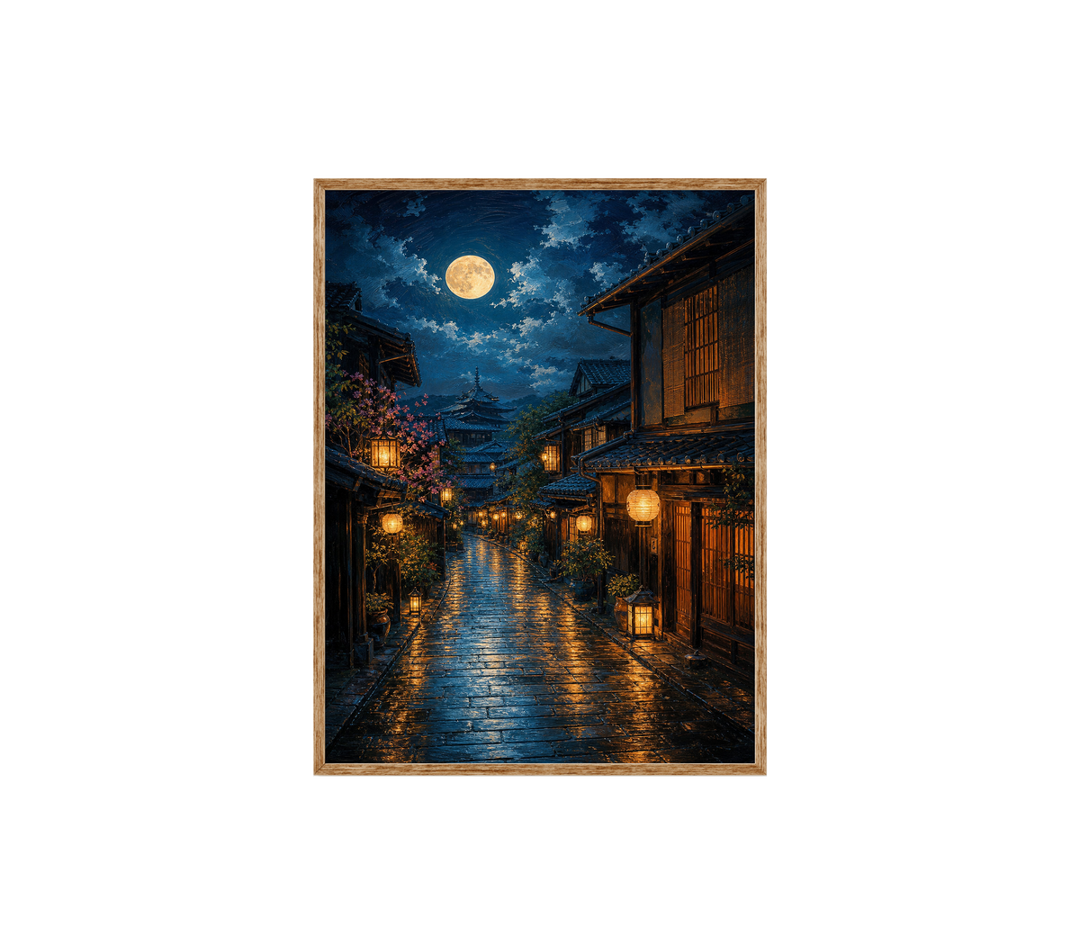 Amsterdam Canal Rainy Night Wall Art Print poster original preview