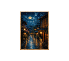 Amsterdam Canal Rainy Night Wall Art Print poster original preview