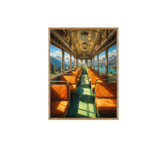 Vintage Dining Train Ocean View Wall Art Print poster original preview
