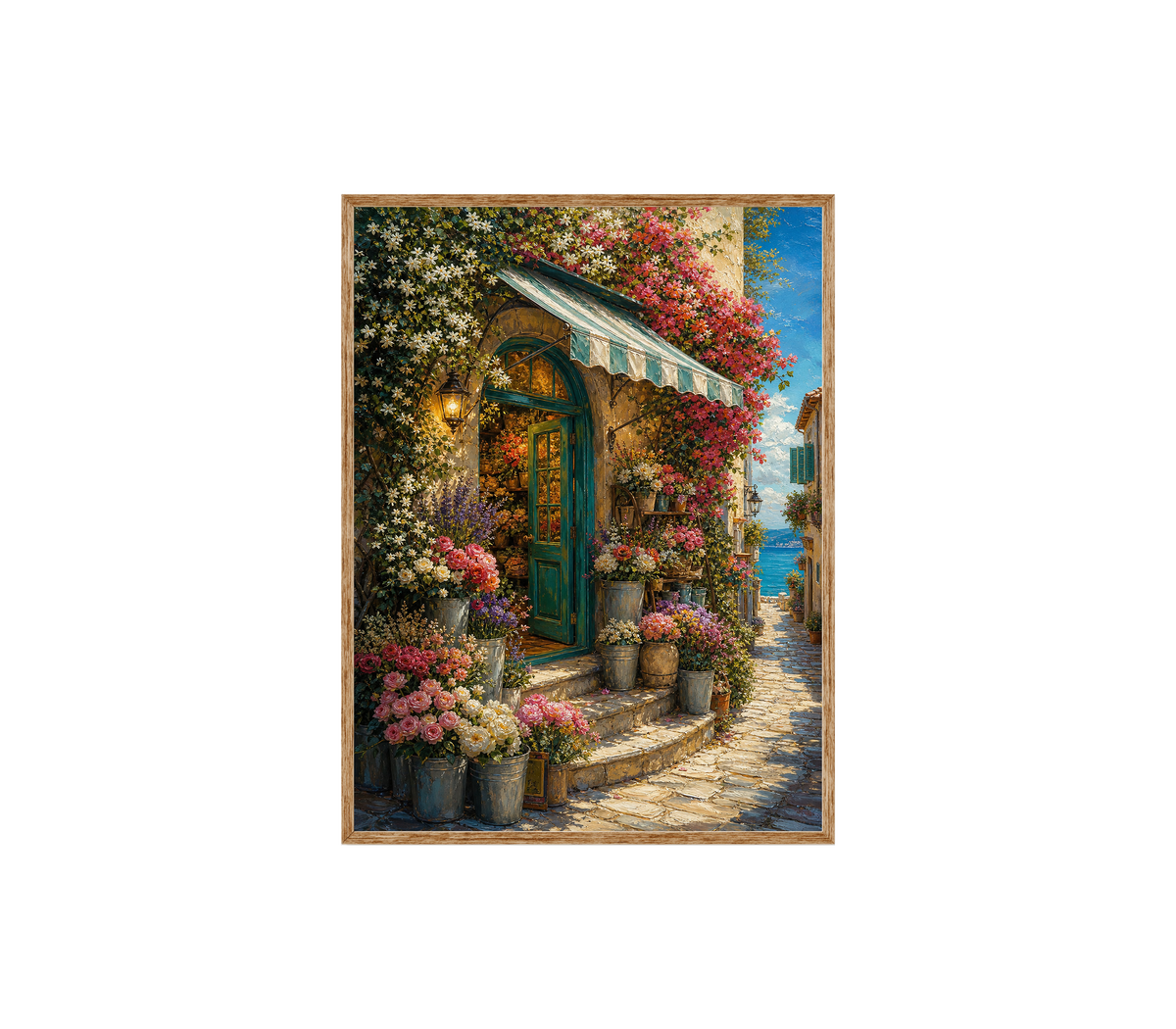 Blooming Cottage Doorway Wall Art Print poster original preview