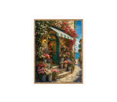 Blooming Cottage Doorway Wall Art Print poster original preview