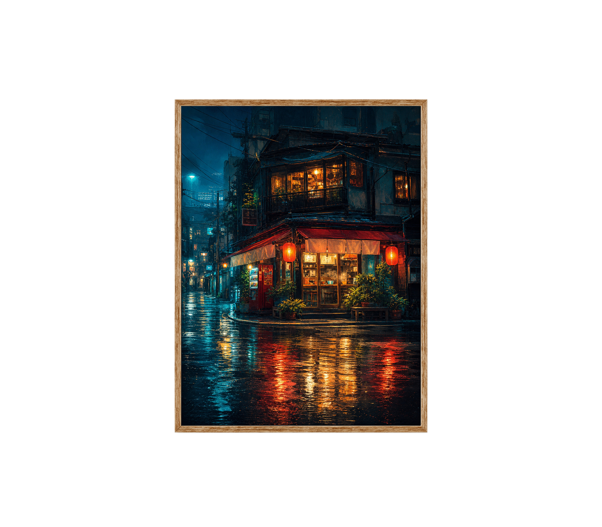 Blue Rain Corner Bistro Wall Art Print poster original preview