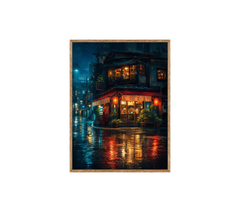 Blue Rain Corner Bistro Wall Art Print poster original preview