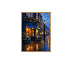 Blue Hour Flower Shop Street Wall Art Print poster original preview