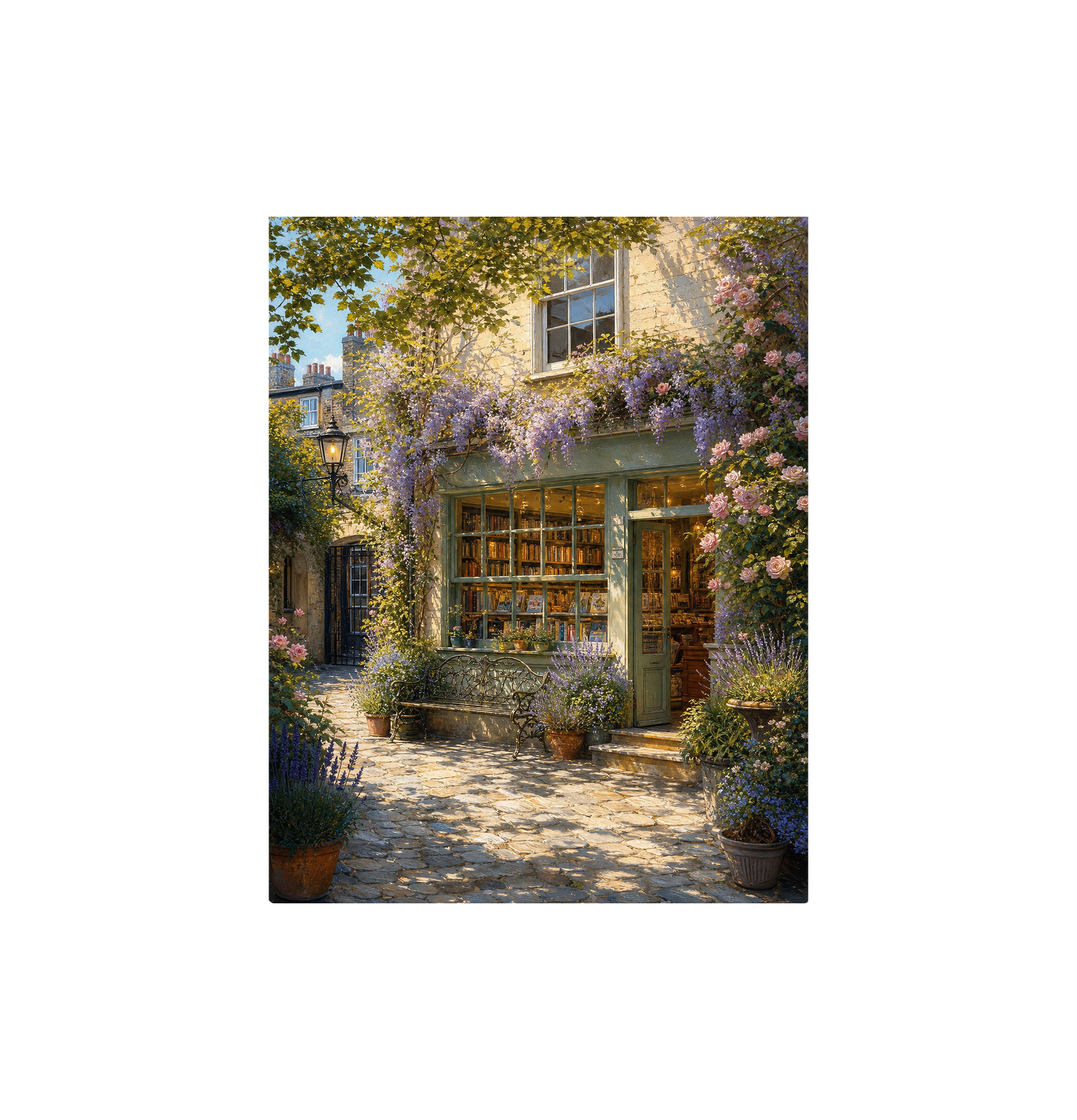 Blooming Stone Cottage Garden Wall Art Print