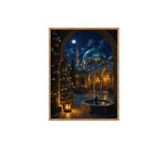 Moonlit Istanbul Courtyard Wall Art Print poster original preview
