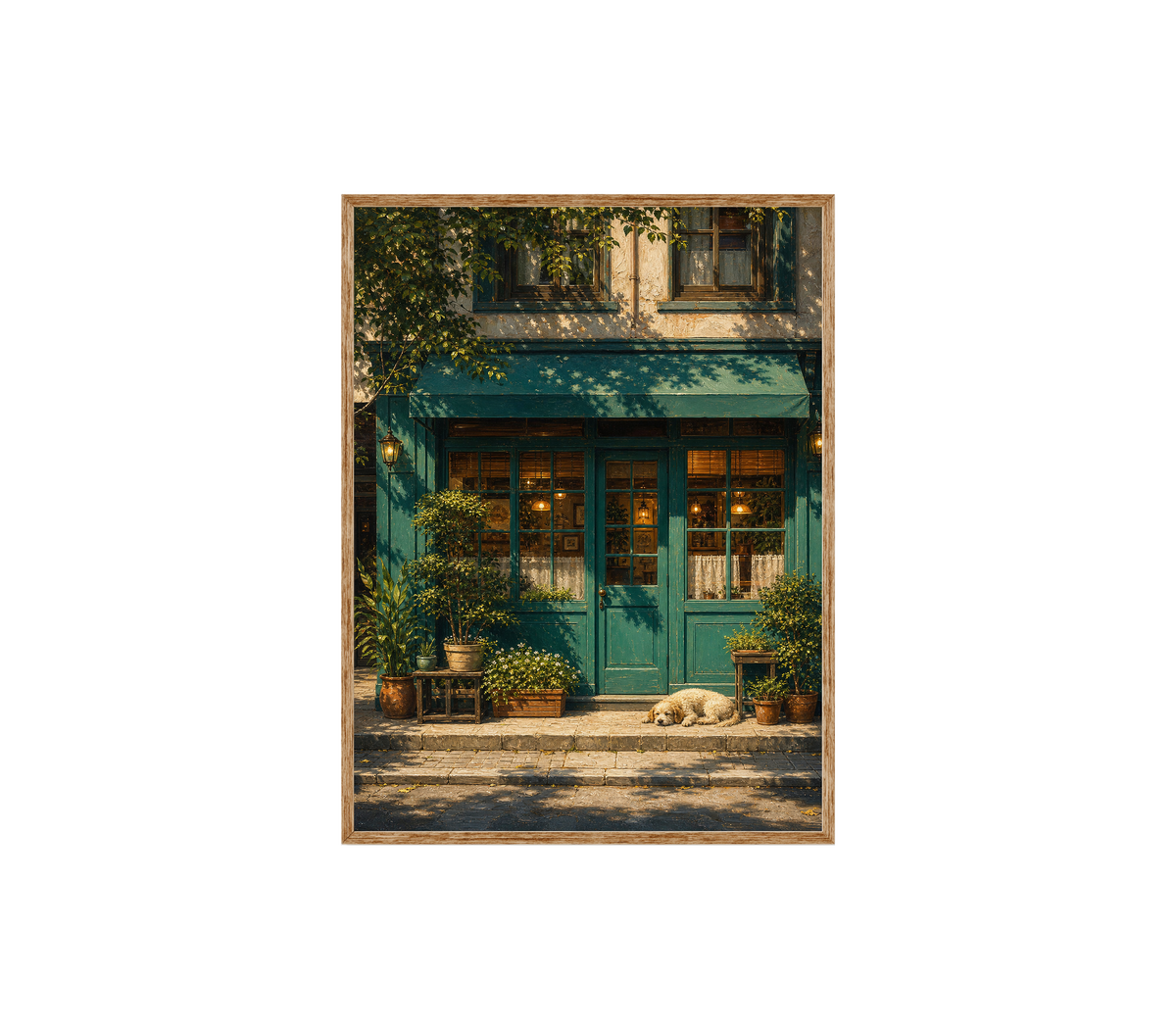 Green Vine Storefront Sunlit Wall Art Print poster original preview