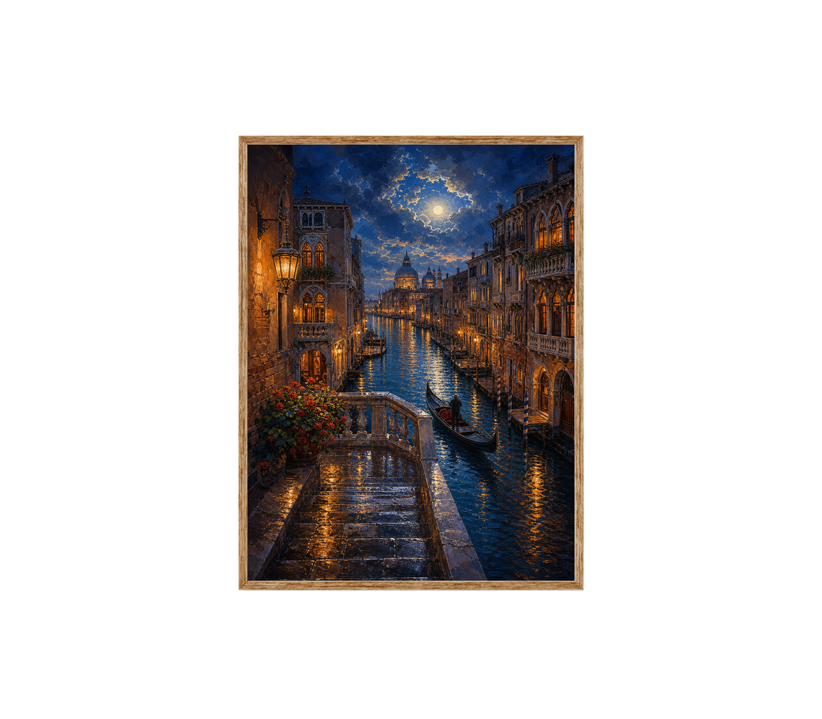 Venice Canal Moonlit Alley Wall Art Print poster original preview