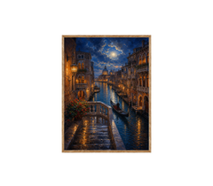 Venice Canal Moonlit Alley Wall Art Print poster original preview