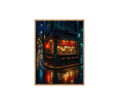 Red Lantern Night Corner Shop Wall Art Print poster original preview