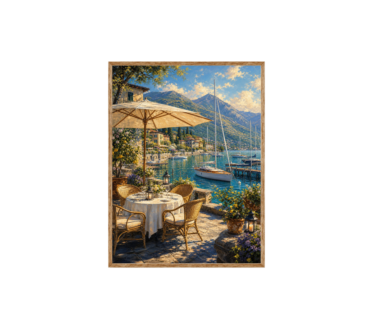 Lake Como Umbrella Terrace Wall Art Print poster original preview
