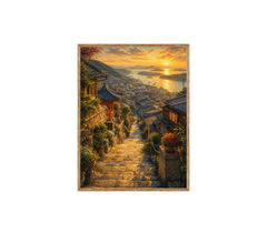 Amalfi Sunset Stairway Wall Art Print poster original preview