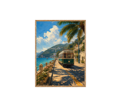 Seaside Tram Promenade Wall Art Print poster original preview