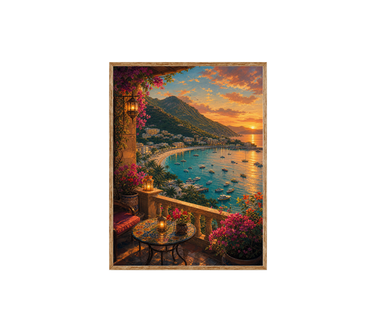Sunset Bay Terrace Cafe Wall Art Print poster original preview