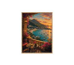 Sunset Bay Terrace Cafe Wall Art Print poster original preview