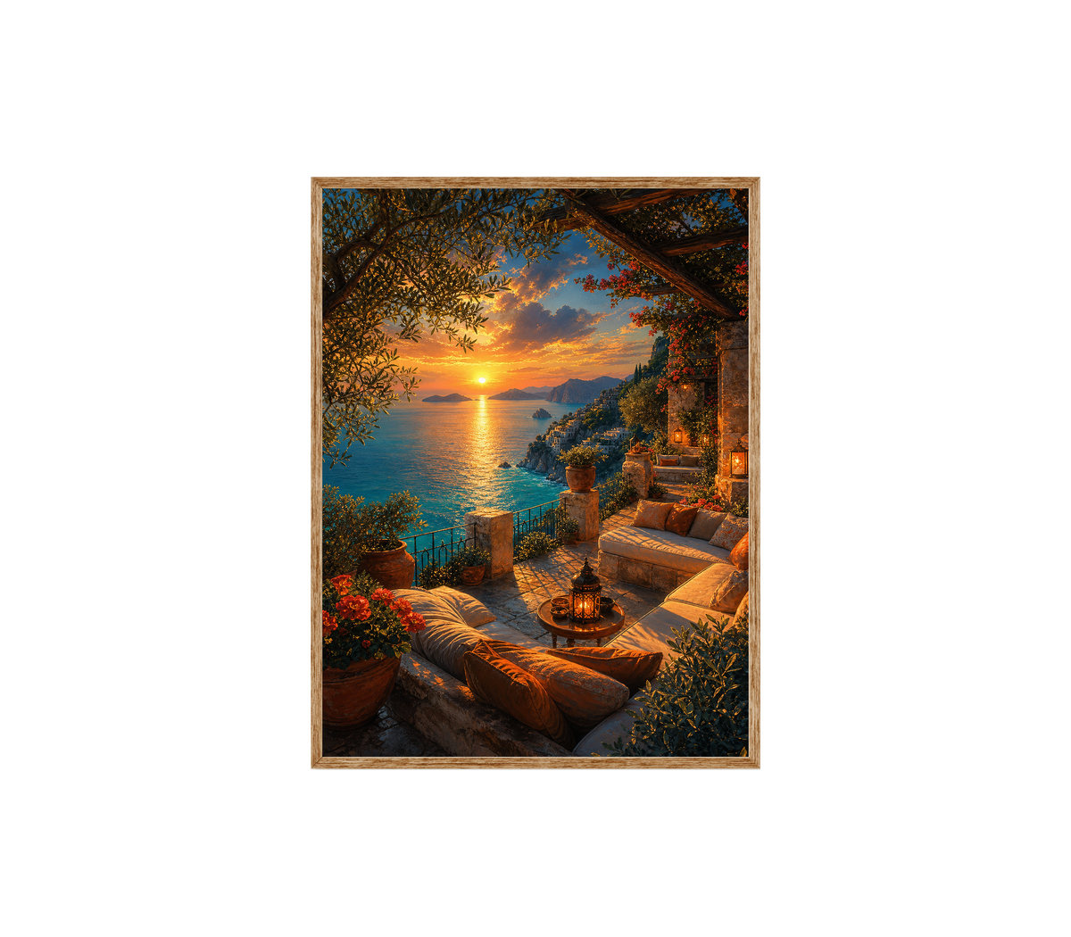 Sunset Cove Lounge Terrace Wall Art Print poster original preview