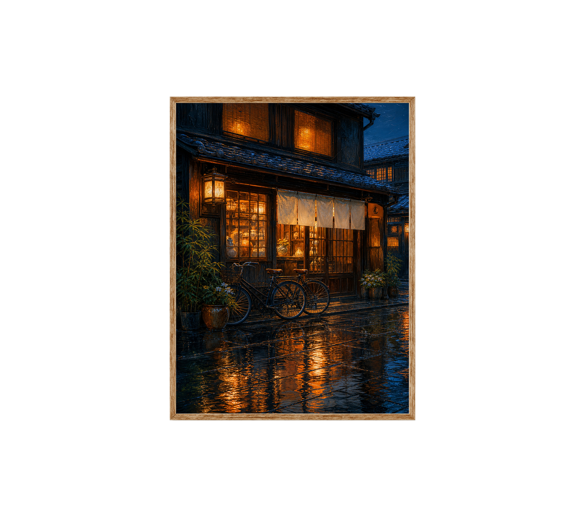 Rainy Warm Window Cafe Wall Art Print poster original preview