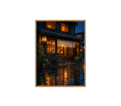 Rainy Warm Window Cafe Wall Art Print poster original preview