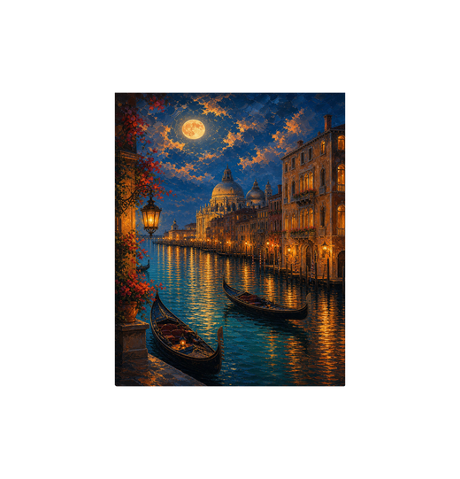 Venice Moonlit Canal Dome Wall Art Print
