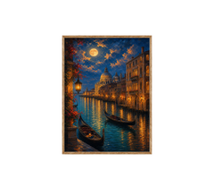 Venice Moonlit Canal Dome Wall Art Print poster original preview