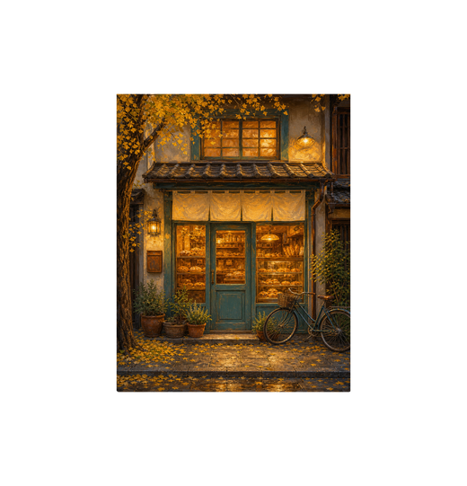Autumn Bookshop Storefront Wall Art Print