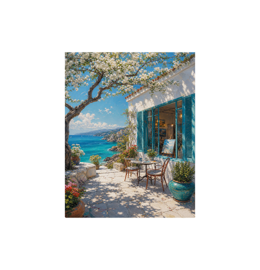 Aegean Blue Door Sea Patio Wall Art Print