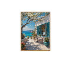 Aegean Blue Door Sea Patio Wall Art Print poster original preview