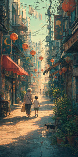 Sham Shui Po Hong Kong Morning Lantern Festival Wall Art Print
