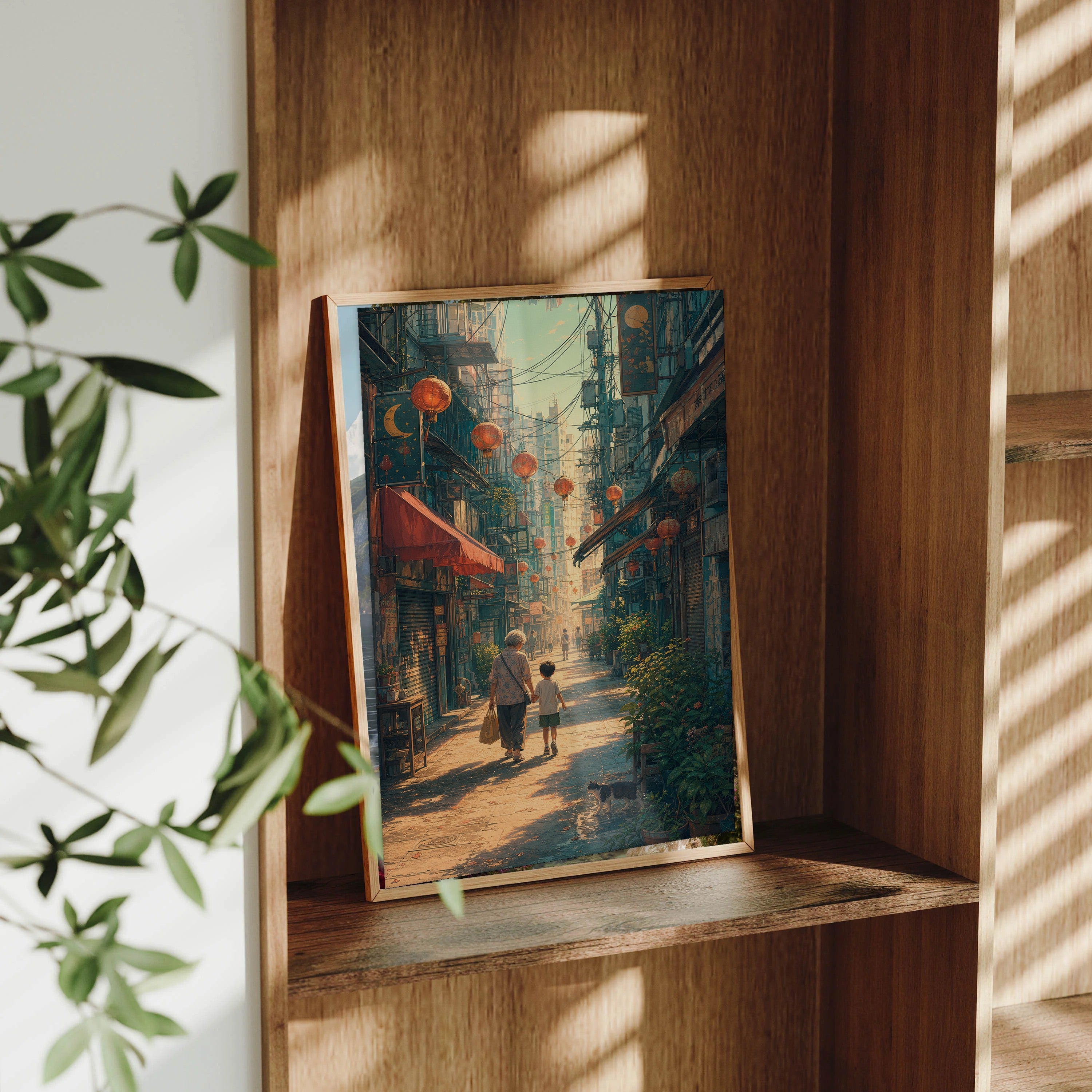 Sham Shui Po Hong Kong Morning Lantern Festival framed wall art print mockup by Seji Art