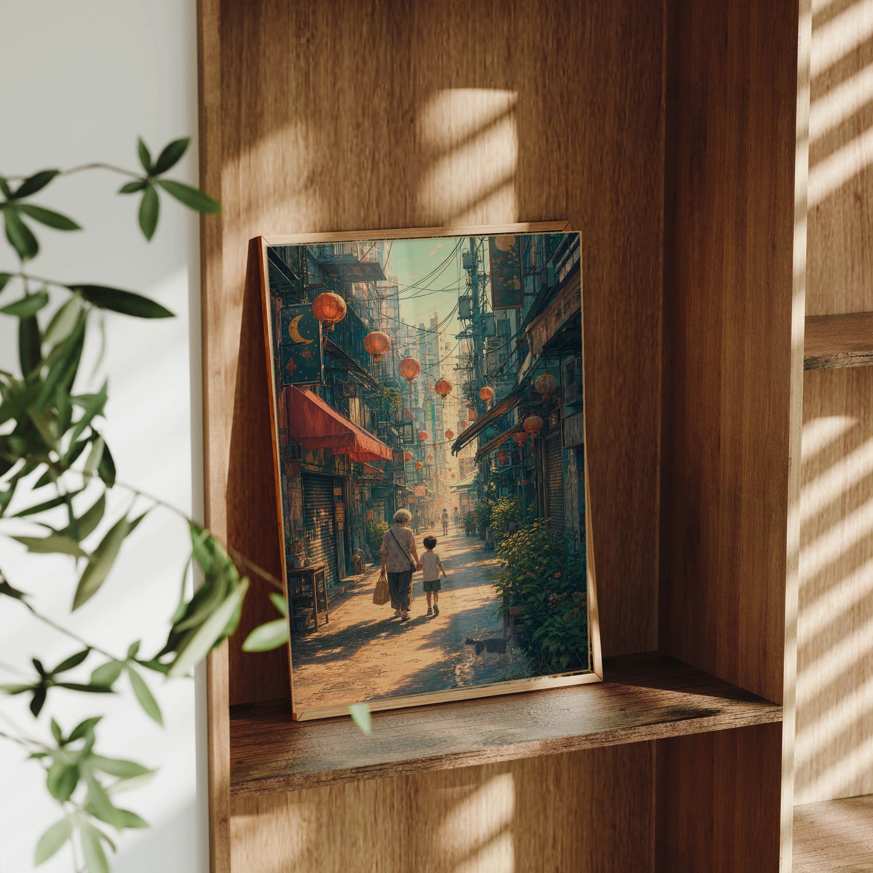 Sham Shui Po Hong Kong Morning Lantern Festival framed wall art print mockup by Seji Art