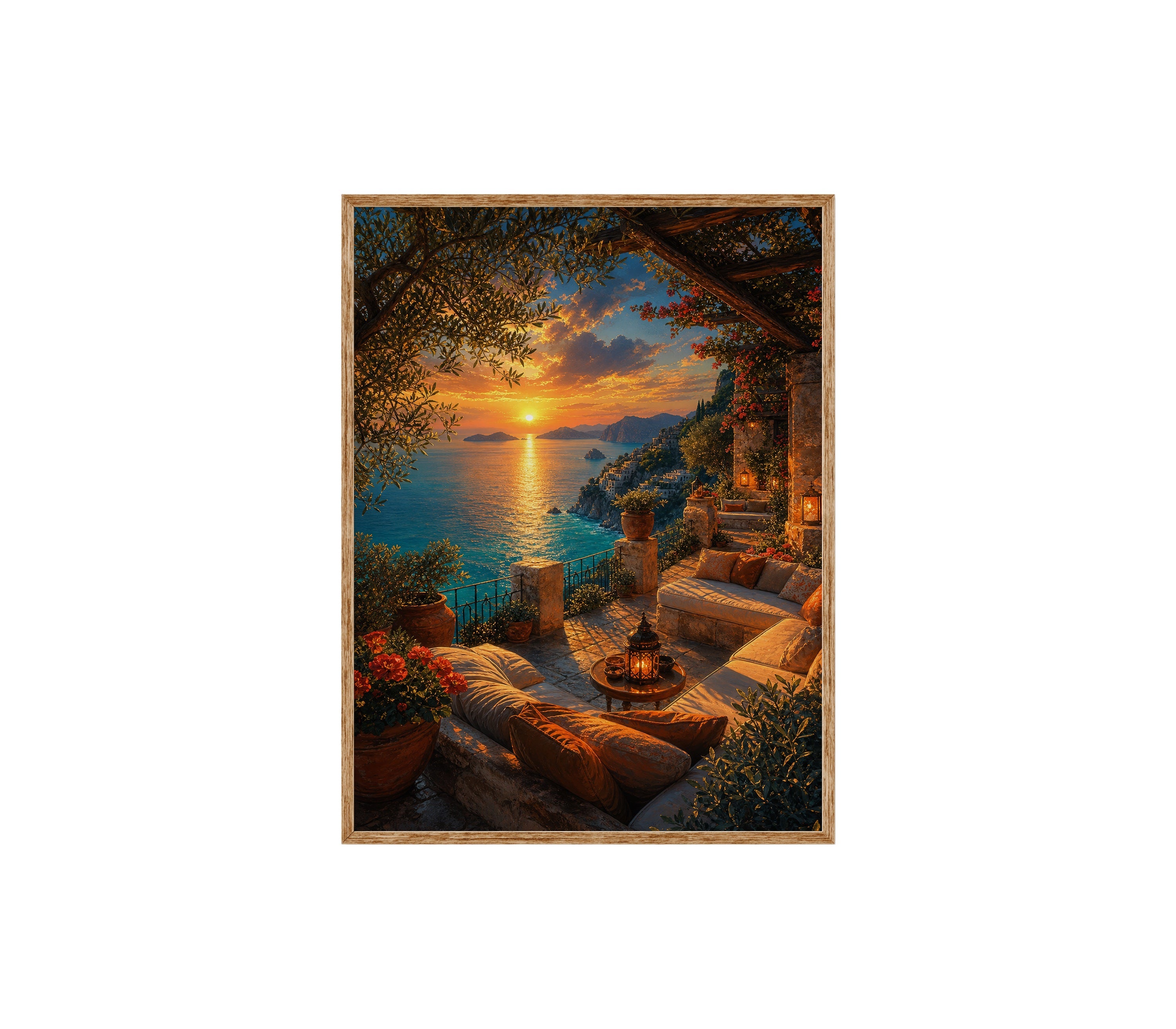 Sunset Cove Lounge Terrace poster print preview by Seji Art