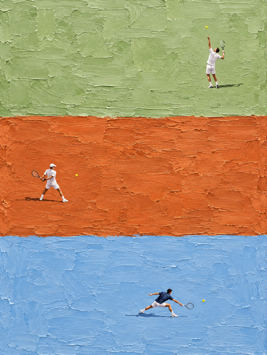 Three Courts Tennis Wall Art Print