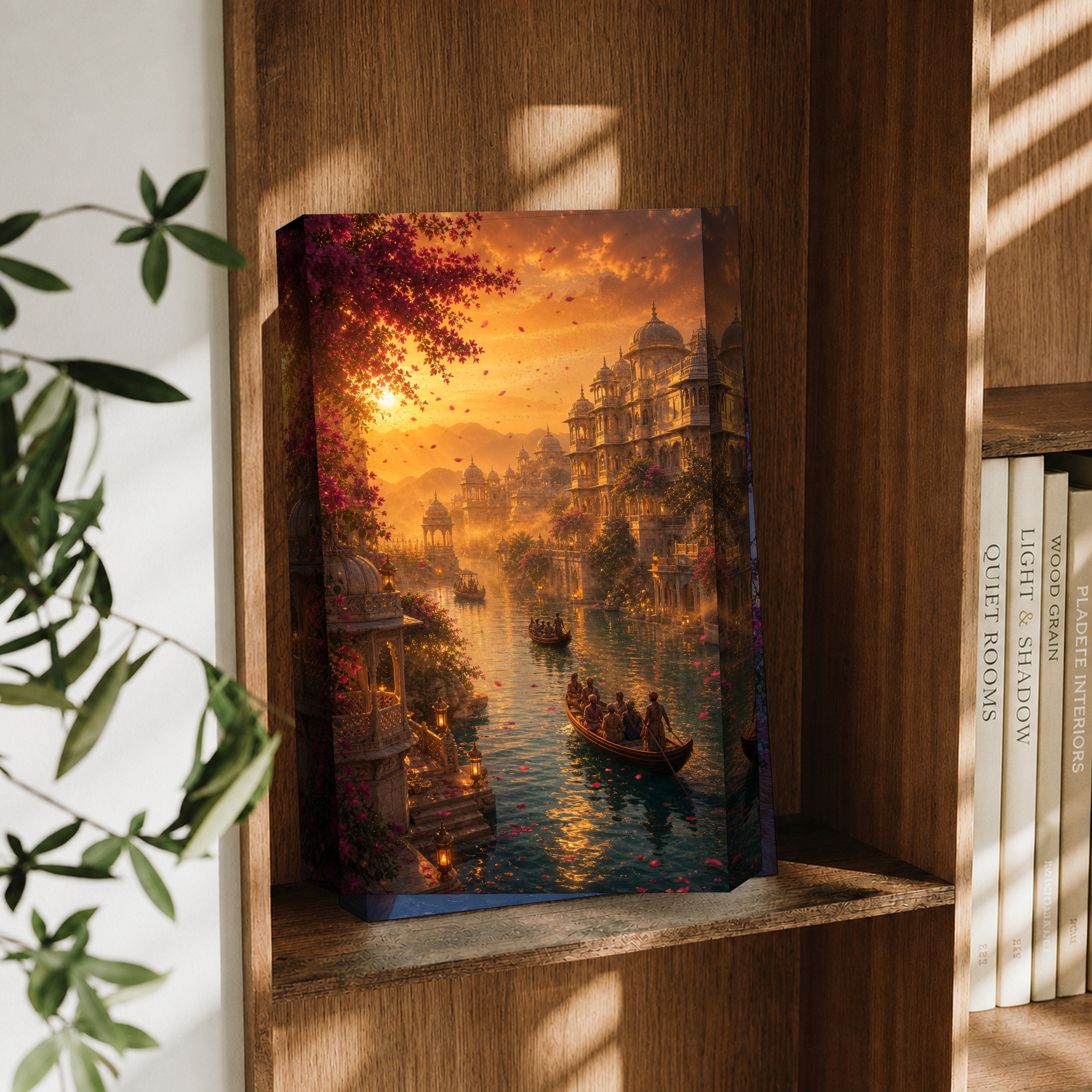 Udaipur Desert Wind Sunset canvas wall art decor mockup by Seji Art