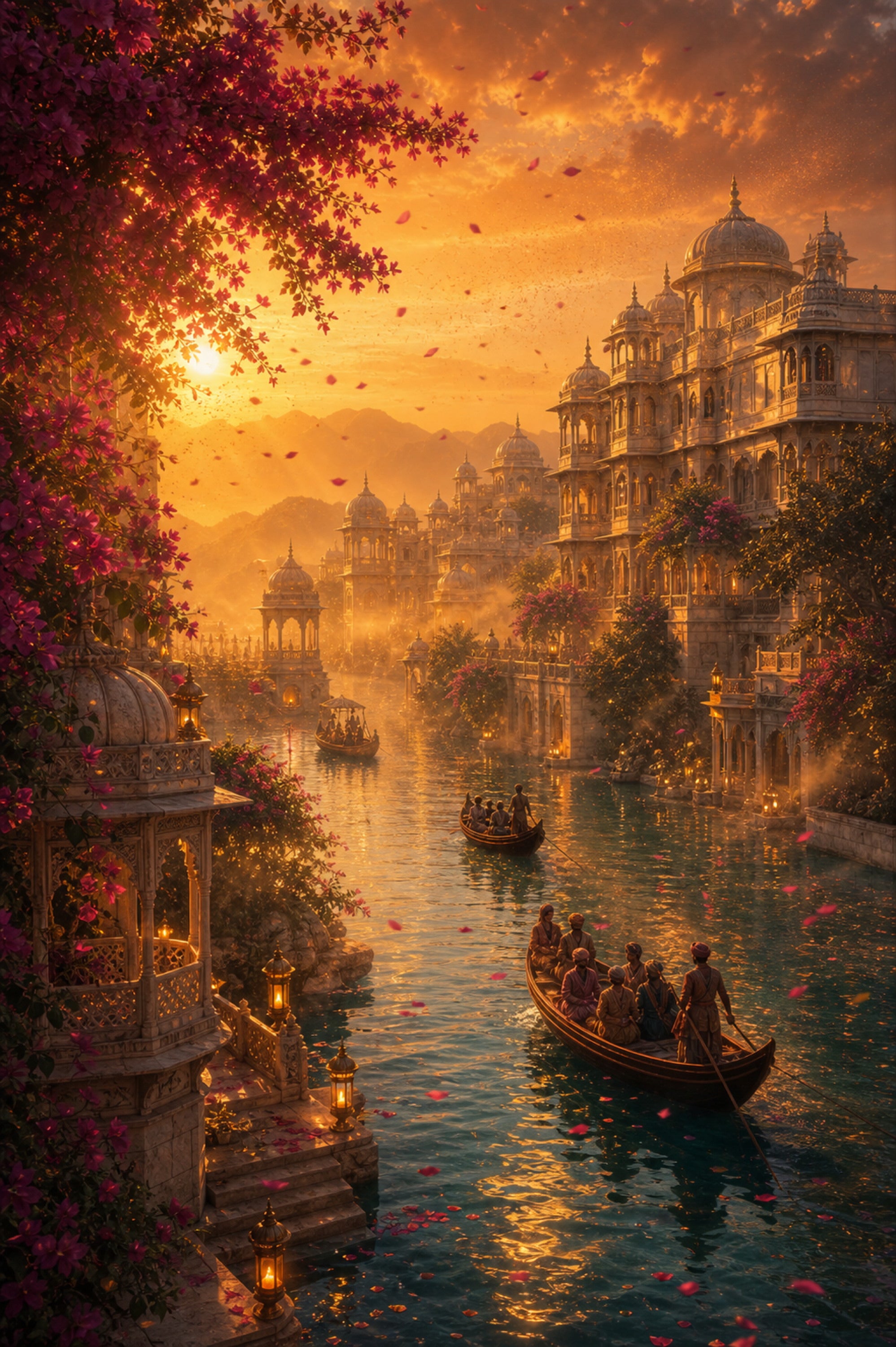 Udaipur Desert Wind Sunset poster print preview by Seji Art