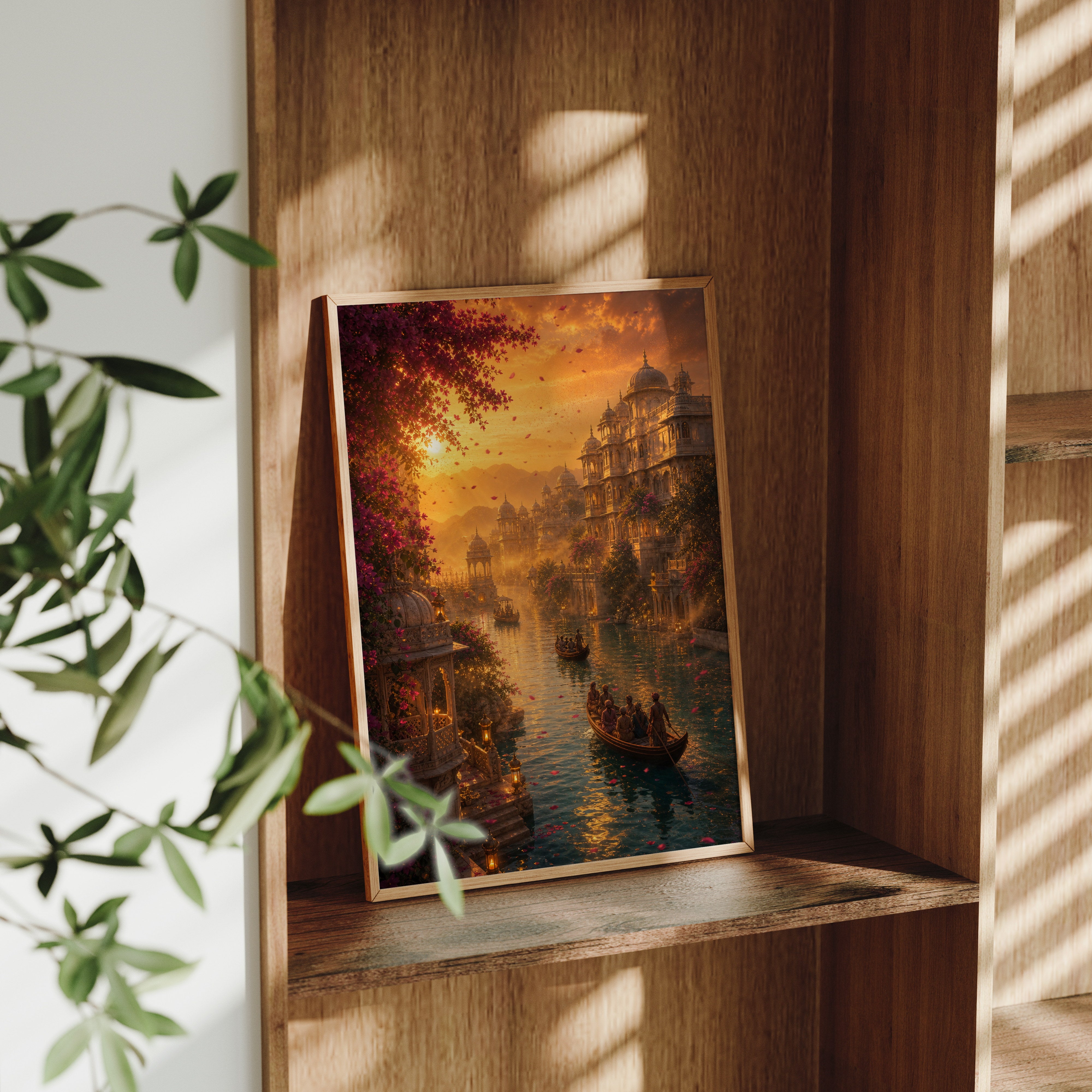 Udaipur Desert Wind Sunset poster framed room mockup by Seji Art