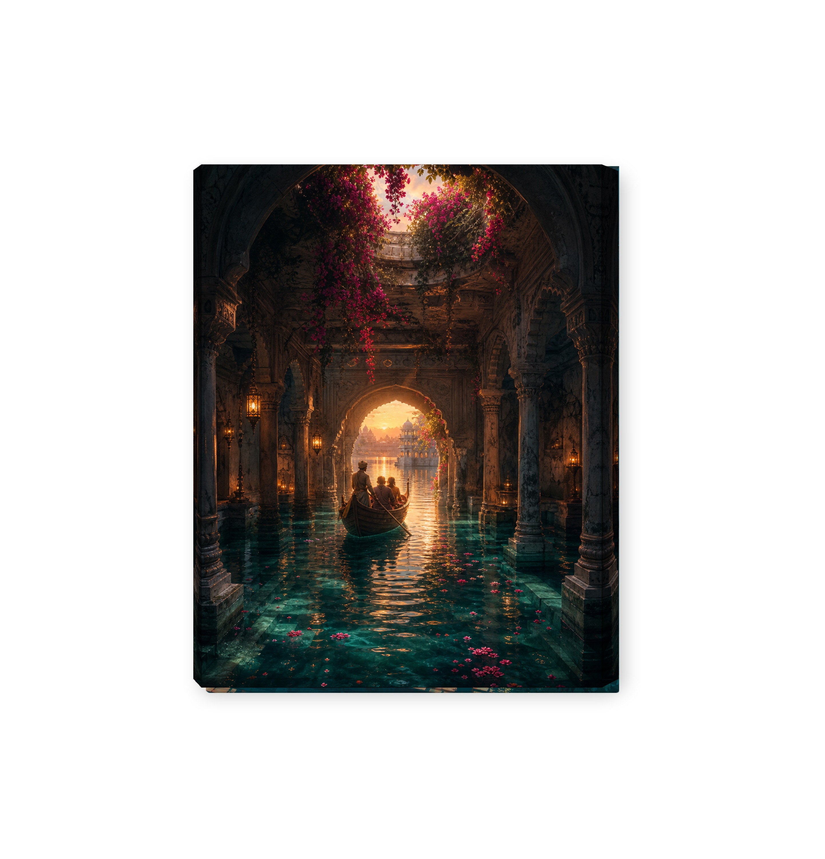 Udaipur Hidden Cistern Lagoon canvas wall art preview by Seji Art