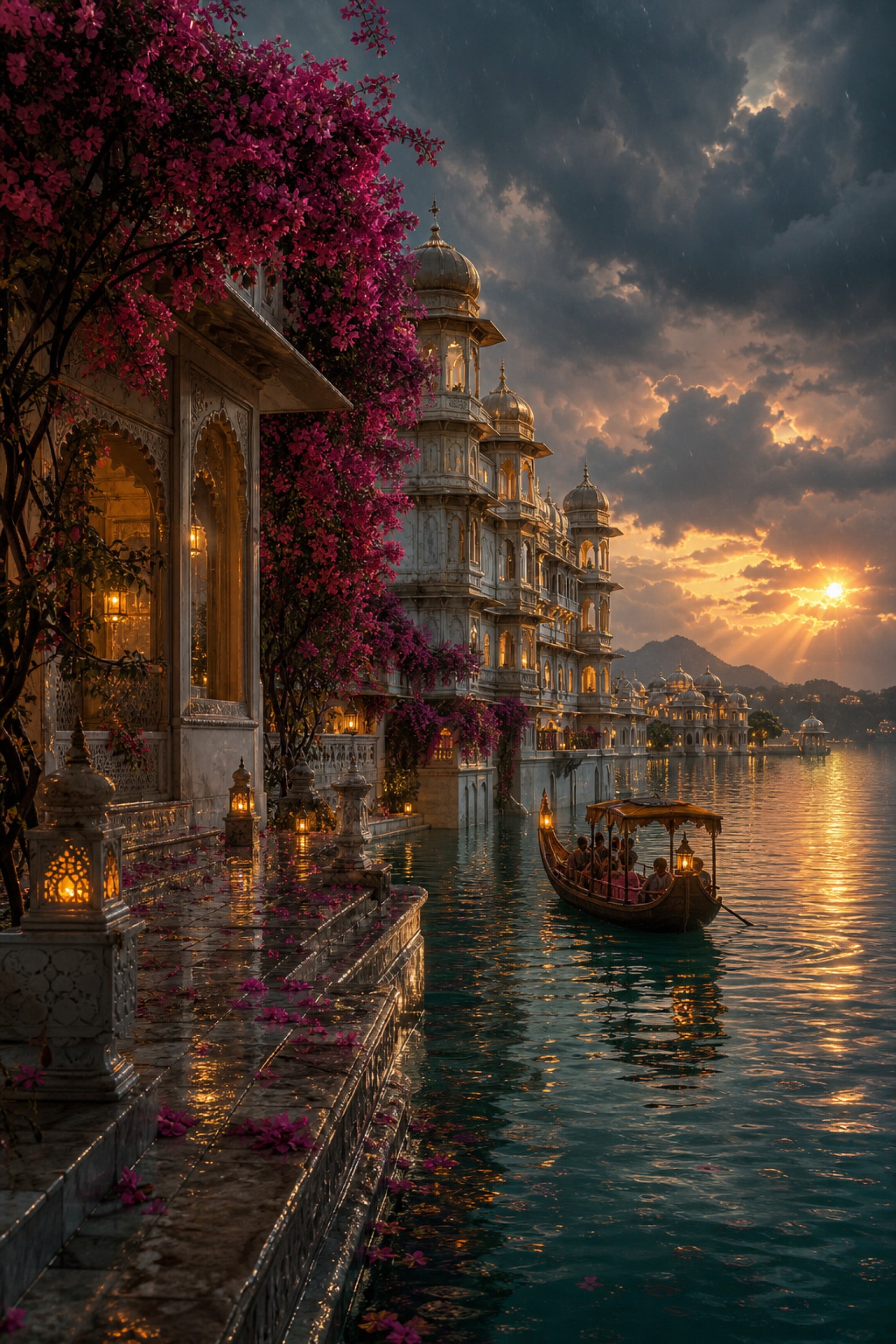 Udaipur Monsoon Evening Palace poster print preview by Seji Art