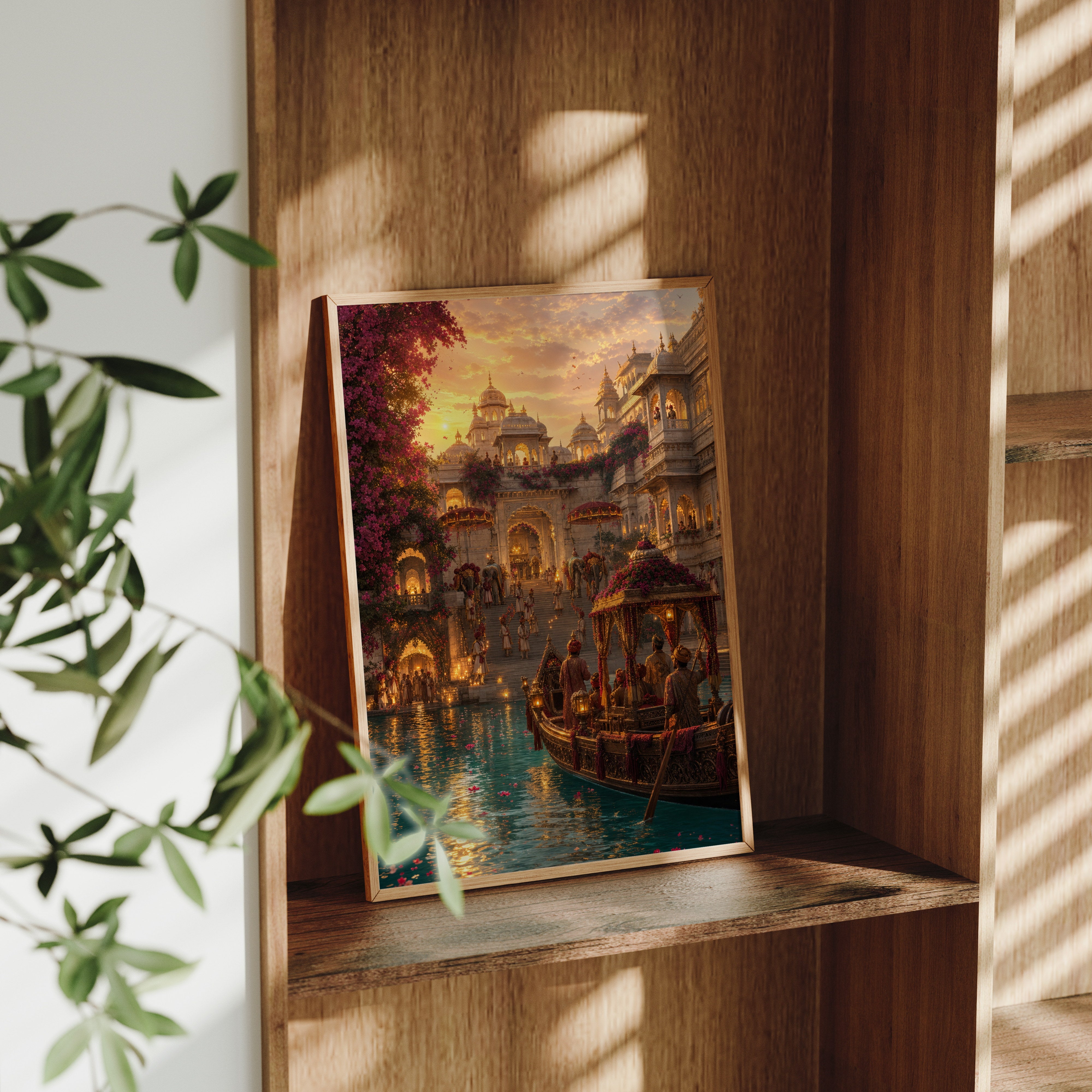 Udaipur Royal Procession Arrival poster framed room mockup by Seji Art