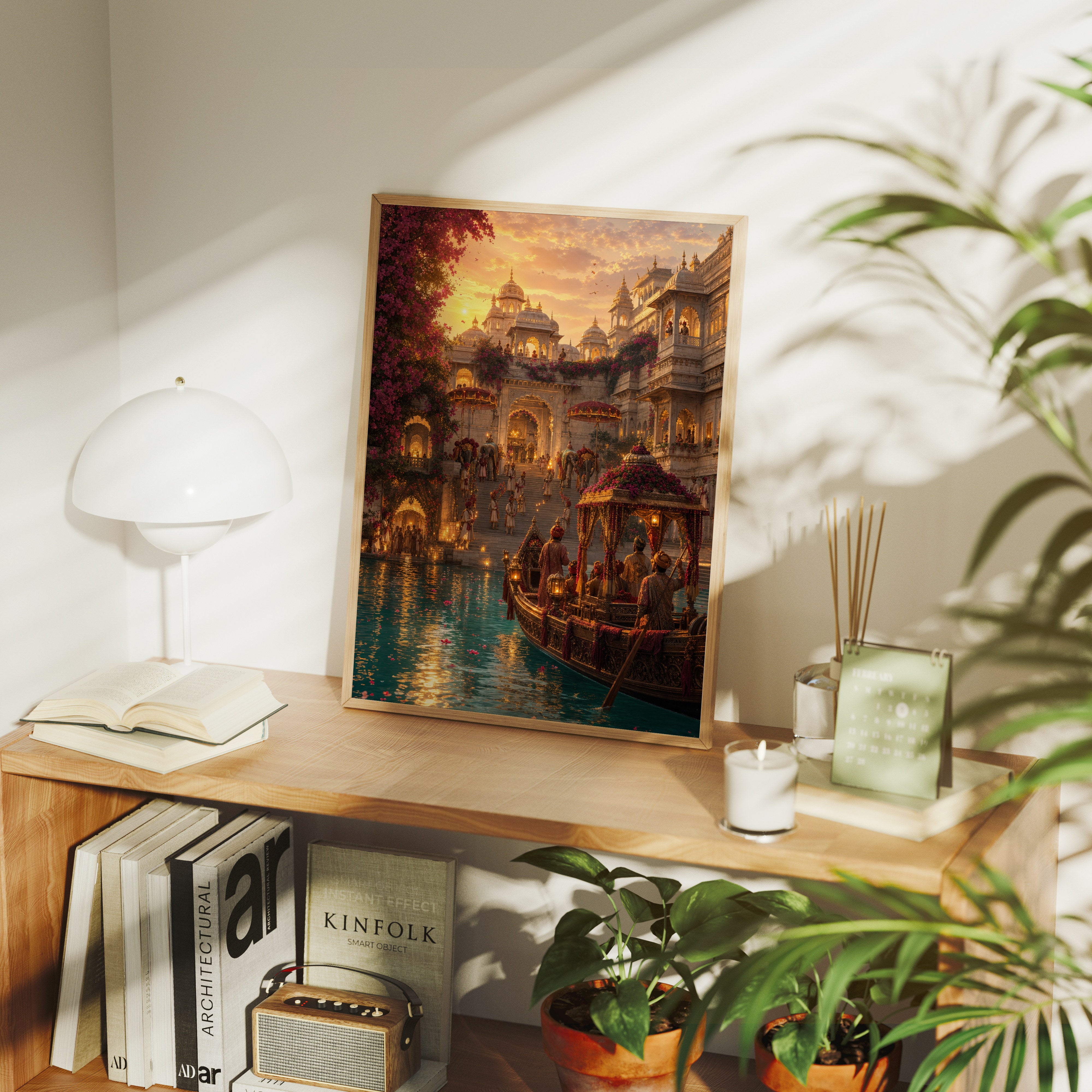 Udaipur Royal Procession Arrival poster gallery shelf mockup by Seji Art