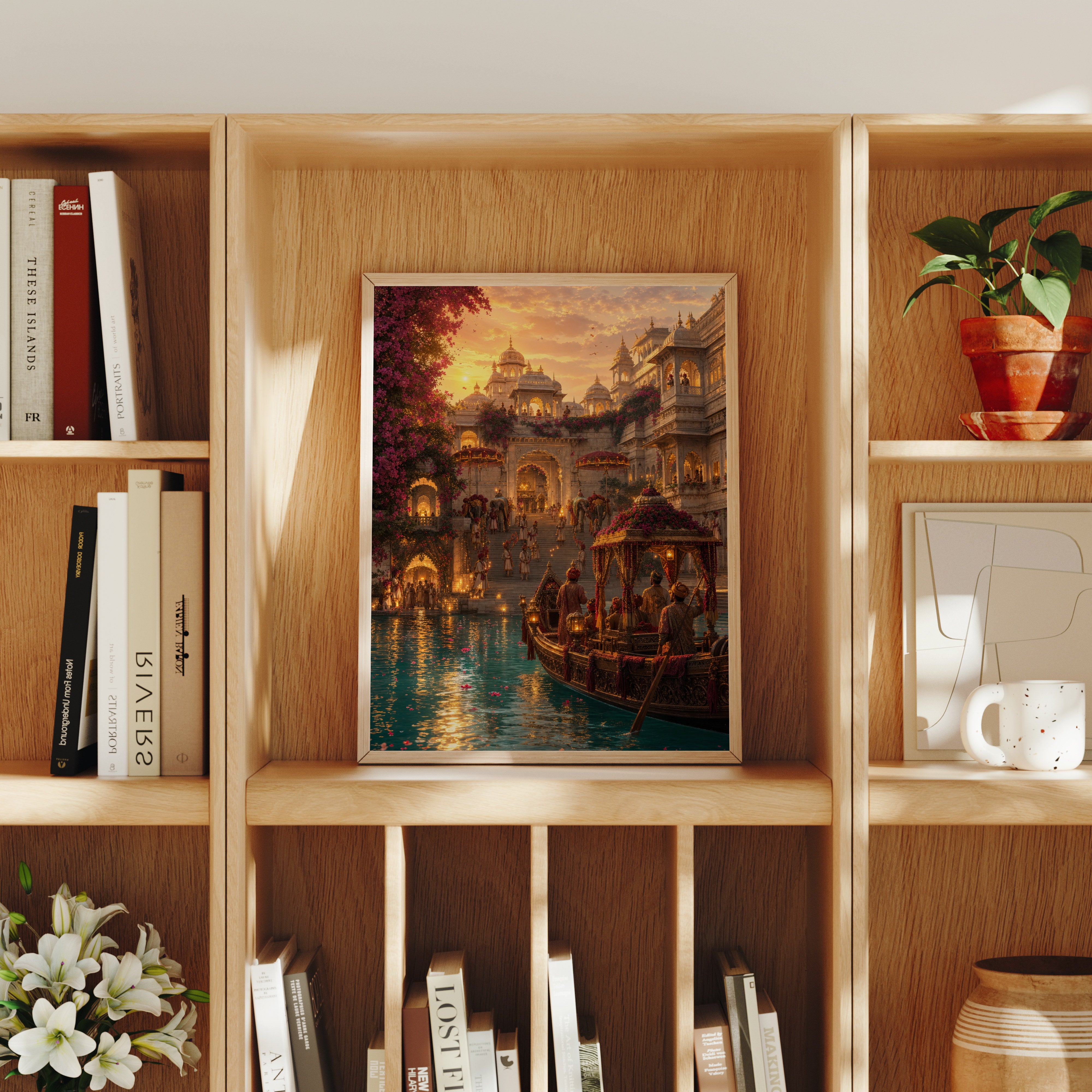 Udaipur Royal Procession Arrival poster home decor mockup by Seji Art