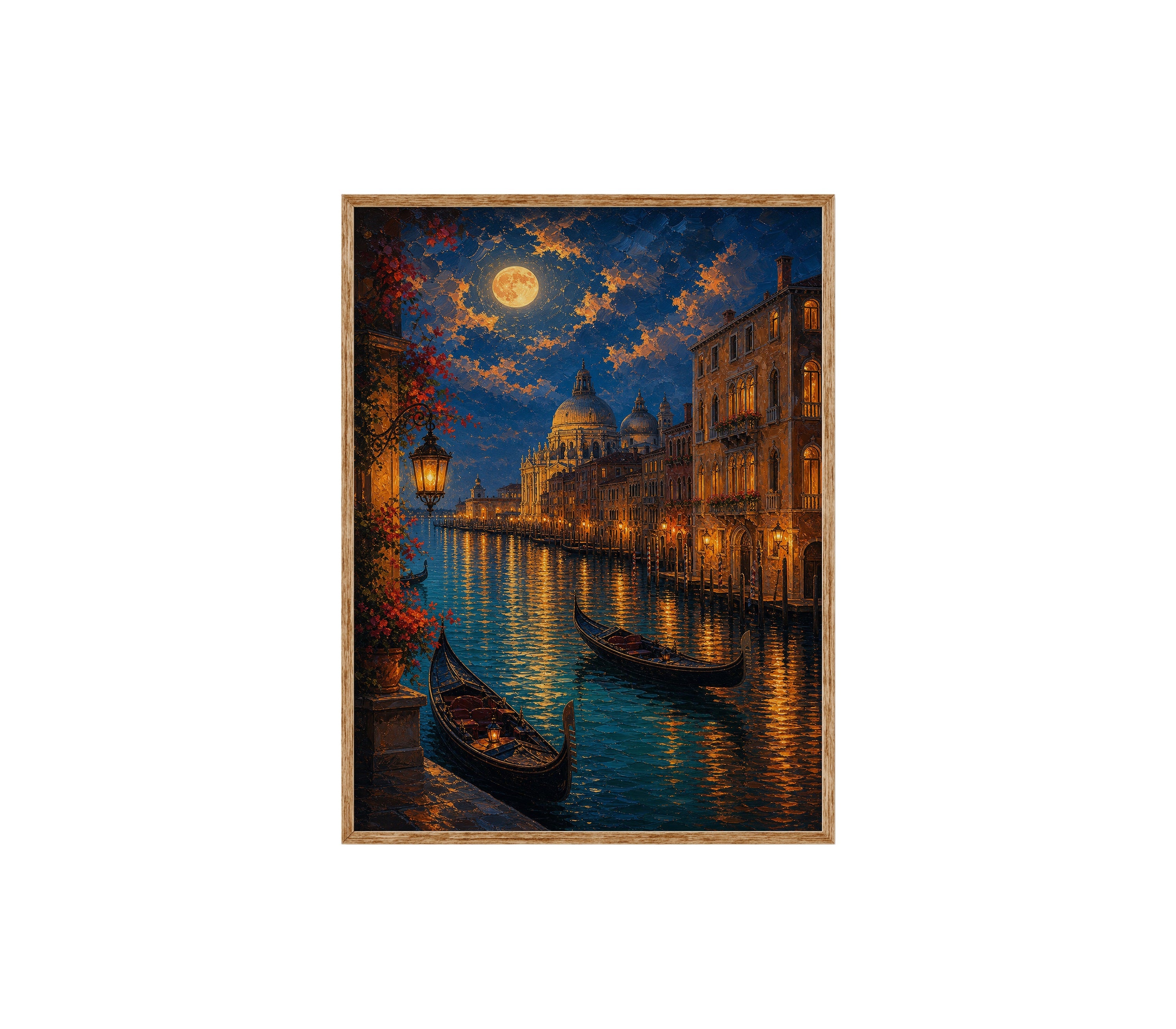 Venice Moonlit Canal Dome poster print preview by Seji Art