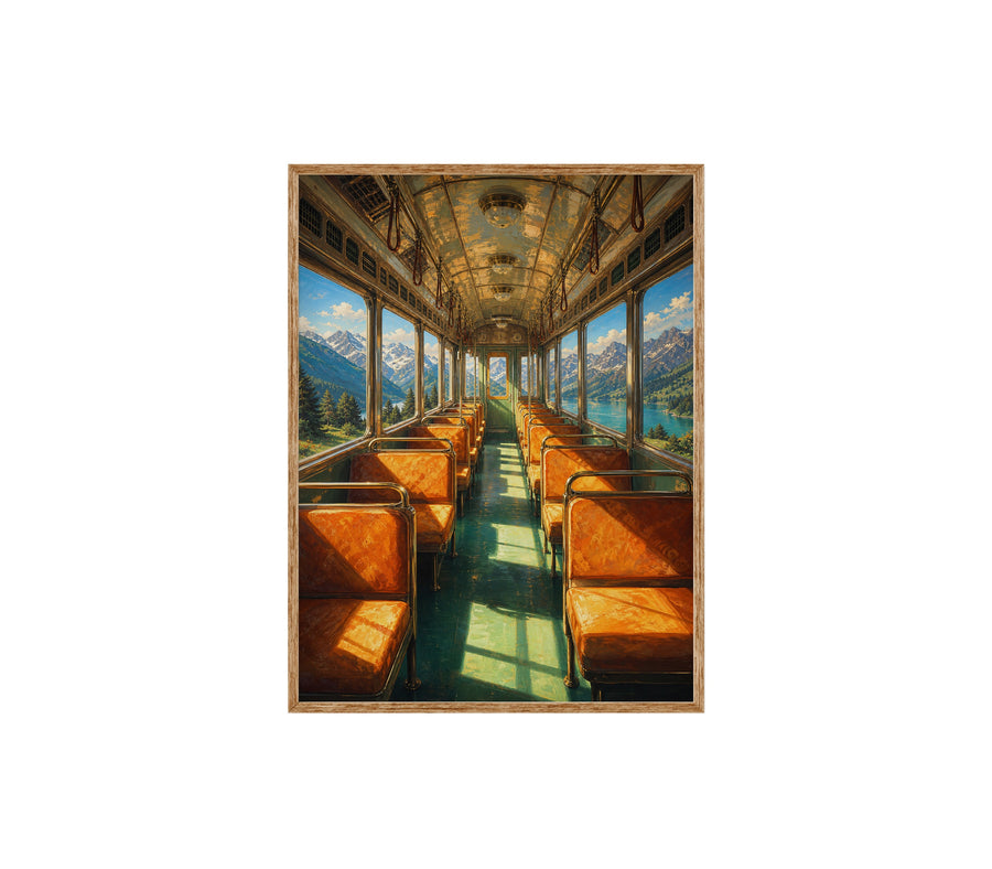Vintage Dining Train Ocean View poster print preview by Seji Art