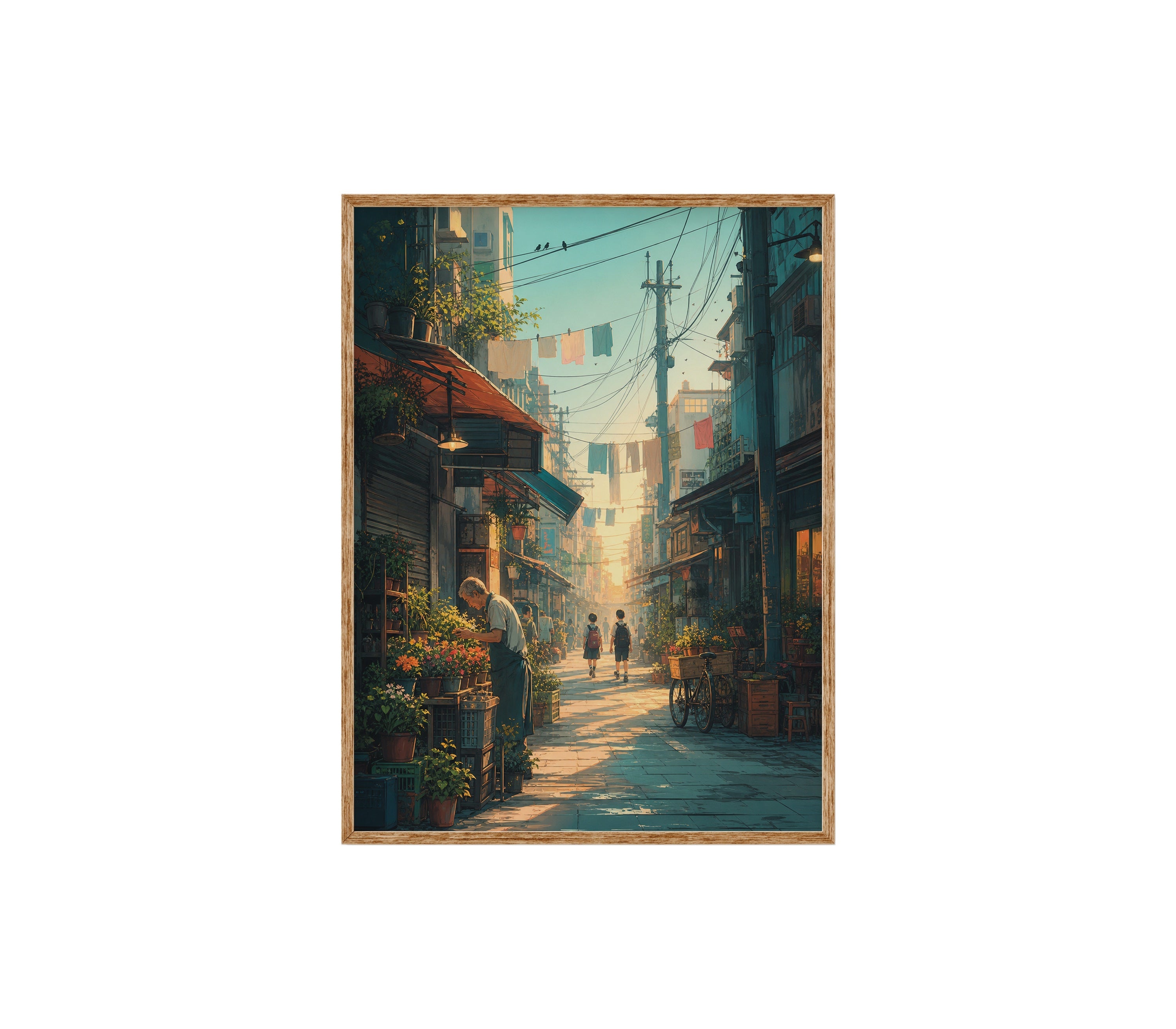 Yanaka Tokyo Morning Alley poster print preview by Seji Art