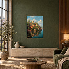 Samarkand Uzbekistan Citadel Reflection Wall Art Print poster room mockup 3