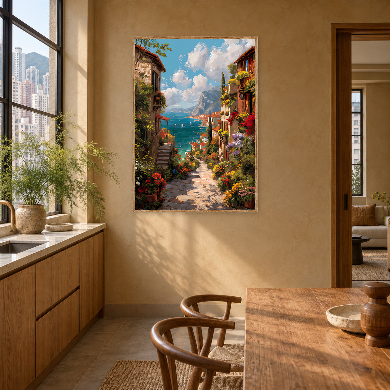 Sheung Wan Hong Kong Tram Motion Blur Wall Art Print poster room mockup 5