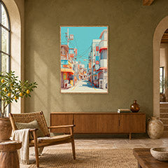 Koenji Tokyo Showa Retail Street Wall Art Print poster room mockup 4