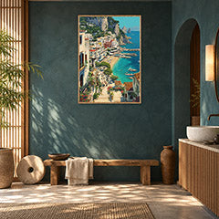 Antibes French Riviera Marina Wall Art Print poster room mockup 2