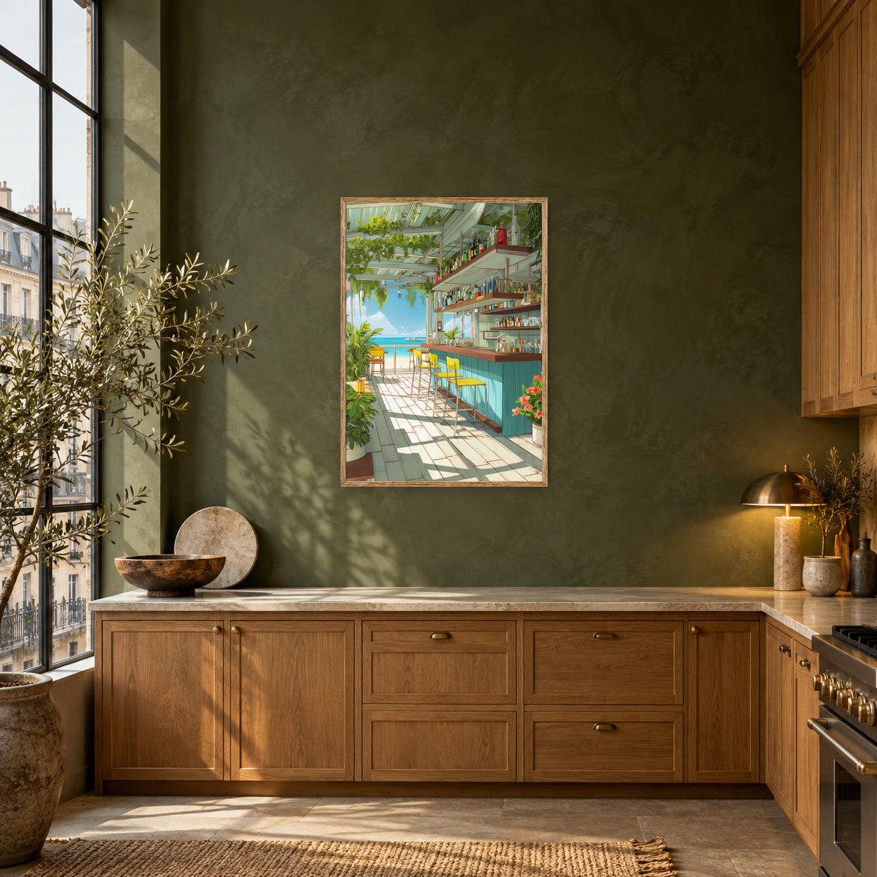 Cannes Oceanside Bar Wall Art Print poster room mockup 3