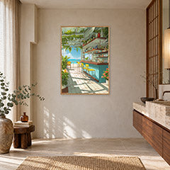Cannes Oceanside Bar Wall Art Print poster room mockup 4